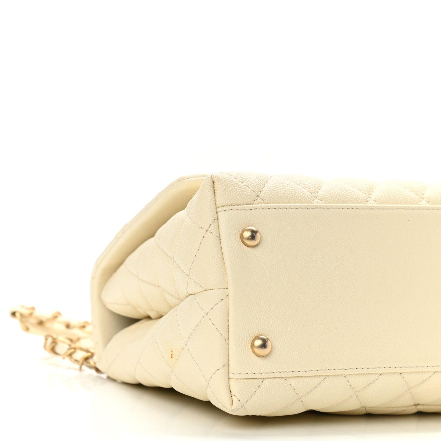 Caviar Elaphe Quilted Small Coco Handle Flap Ivory