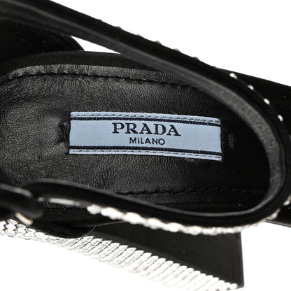 Prada Satin Crystal Triangle Logo 40/135mm Platform Sandals 38 Cristal 6 of 8