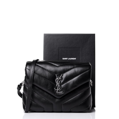 Saint Laurent Calfskin Y Quilted Monogram Toy Loulou Crossbody Bag Black 12 of 12