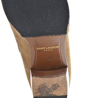 Saint Laurent Suede Womens Blake Ankle Boots 35 New Sigaro 8 of 17