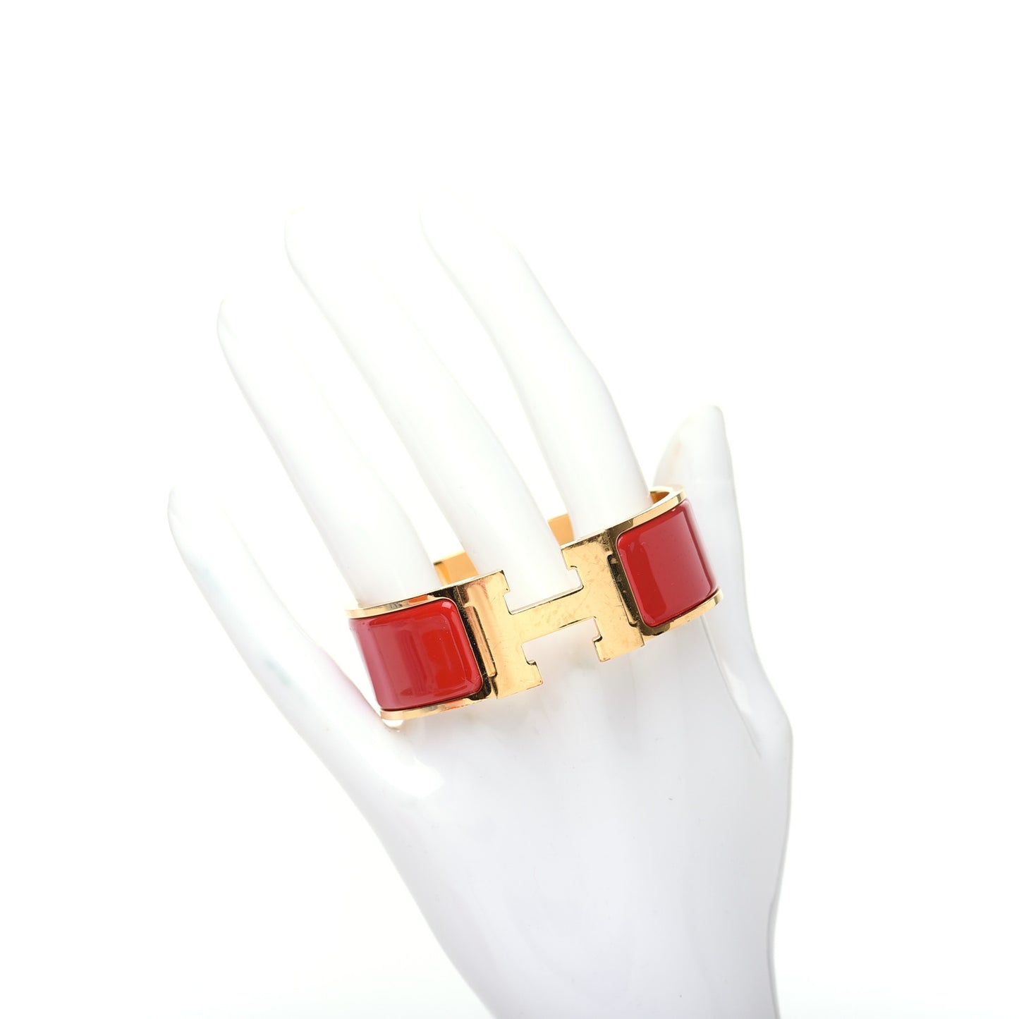 Enamel Wide Clic Clac H Bracelet PM Red