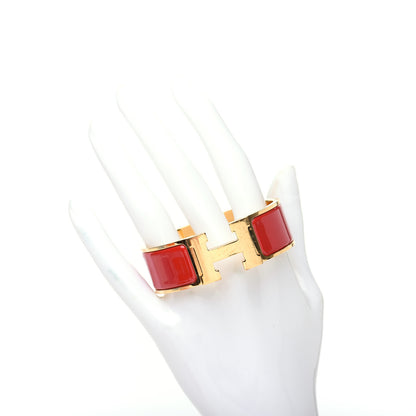 Hermes Enamel Wide Clic Clac H Bracelet PM Red 2 of 5