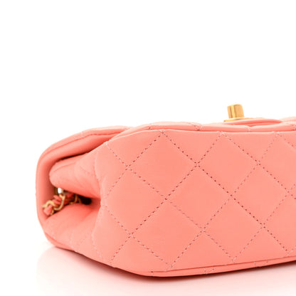 Chanel Lambskin Quilted Mini Pearl Crush Flap Light Orange 9 of 11