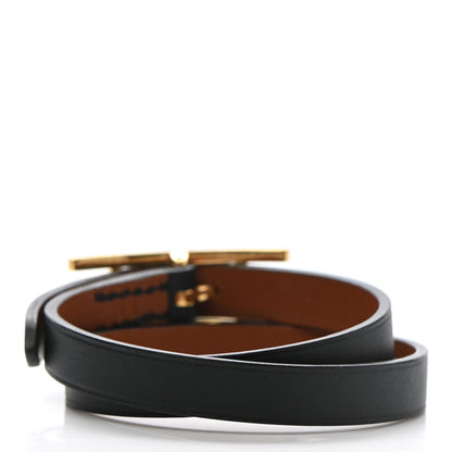 Hermes Chamonix Behapi Double Tour Bracelet T1 Black Fauve 3 of 9