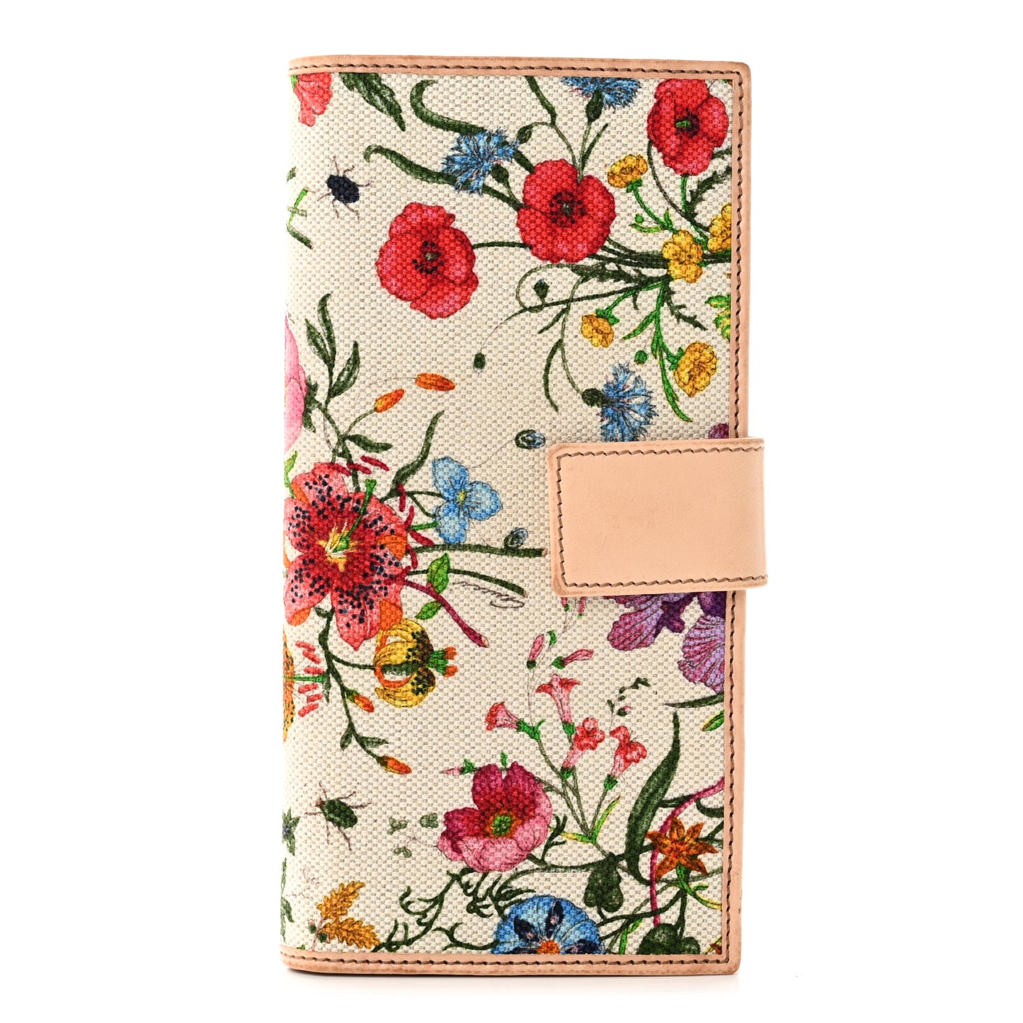 Canvas Floral Flora Hasler Continental Wallet White