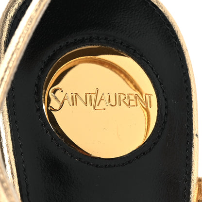 Saint Laurent Metallic Debbie Platform Sandal 37.5 Gold 9 of 14