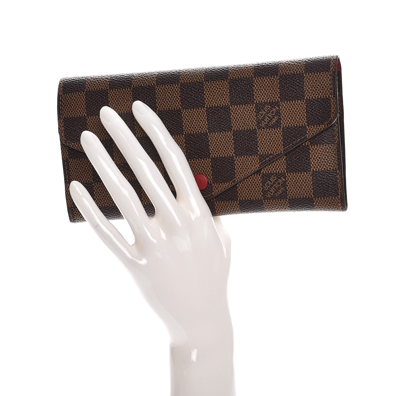 Louis Vuitton Damier Ebene Josephine Wallet Red 2 of 10