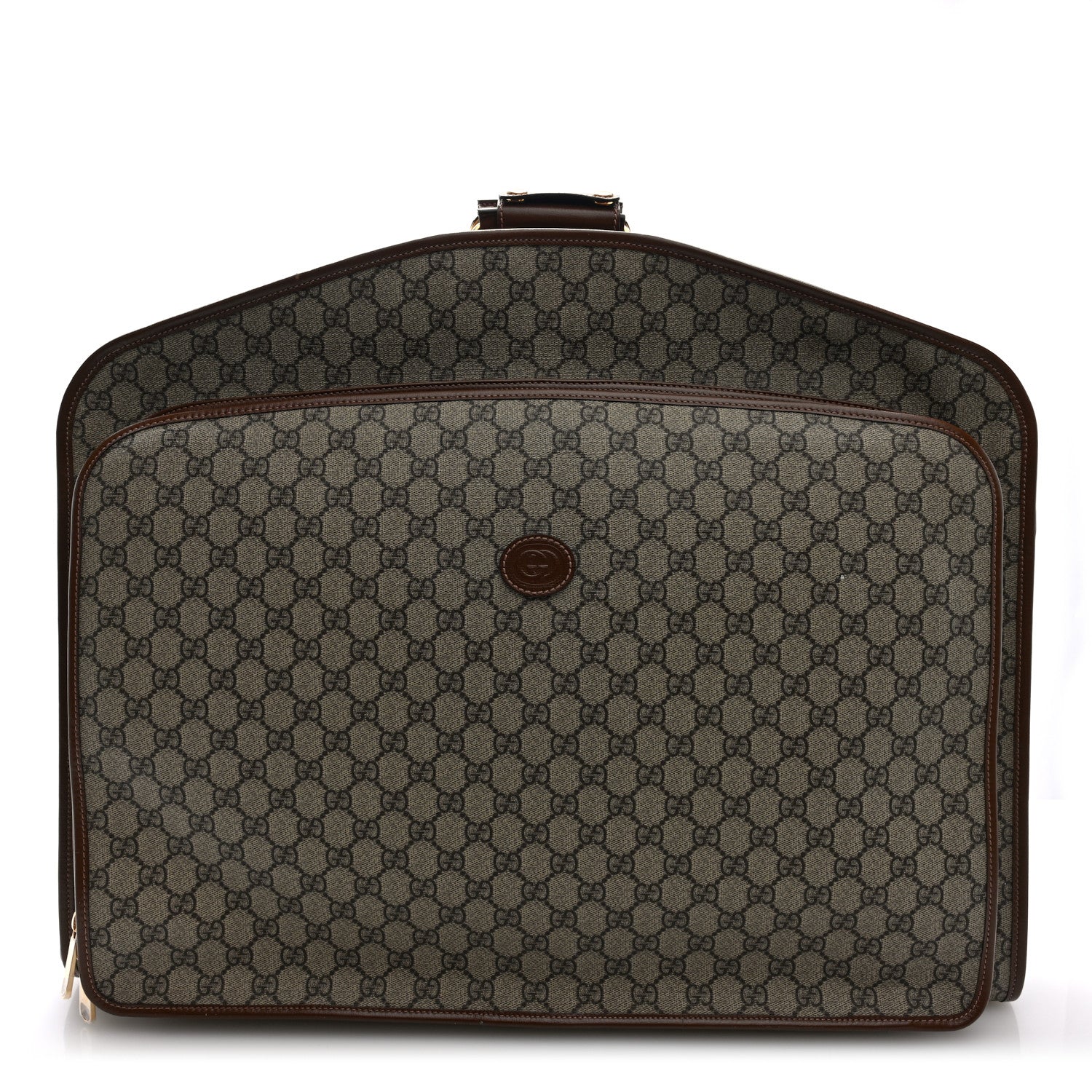 Gucci GG Supreme Monogram Azalea Calfskin Retro Interlocking G Hanger Garment Bag Beige Ebony Brown Sugar 1 of 8