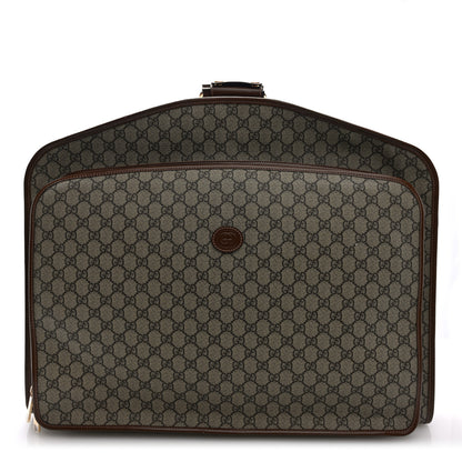 Gucci GG Supreme Monogram Azalea Calfskin Retro Interlocking G Hanger Garment Bag Beige Ebony Brown Sugar 1 of 8