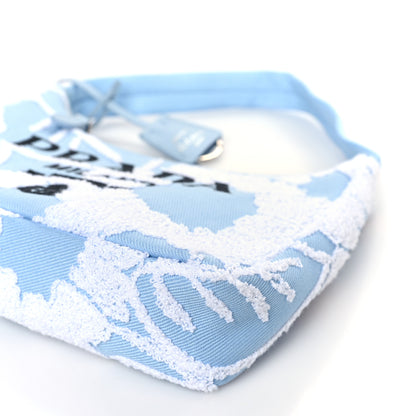 Prada Nylon Embroidered Drill Mini Re-Edition 2000 Bag Sky Blue White 8 of 8