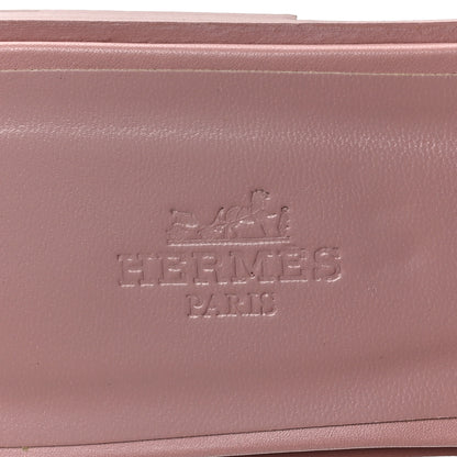 Hermes Box Calfskin Oran Sandals 40 Black Vieux Rose 7 of 8