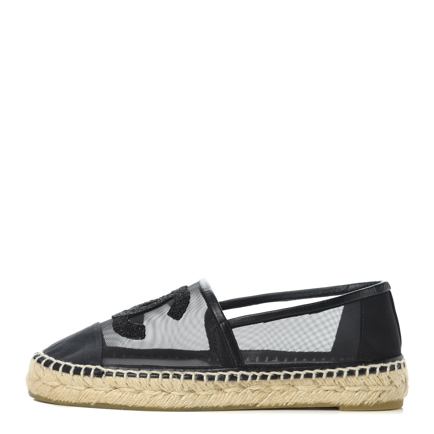Chanel Mesh Grosgrain CC Espadrilles 36 Black 1 of 9