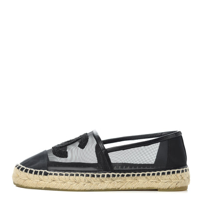 Chanel Mesh Grosgrain CC Espadrilles 36 Black 1 of 9