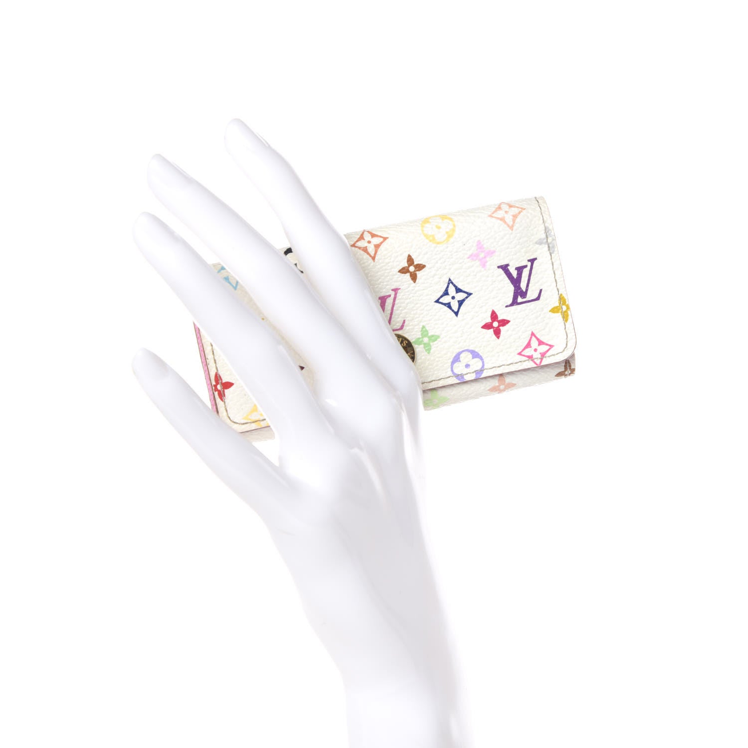 Louis Vuitton Monogram Multicolor Multicles 4 Key Holder White Litchi 2 of 12