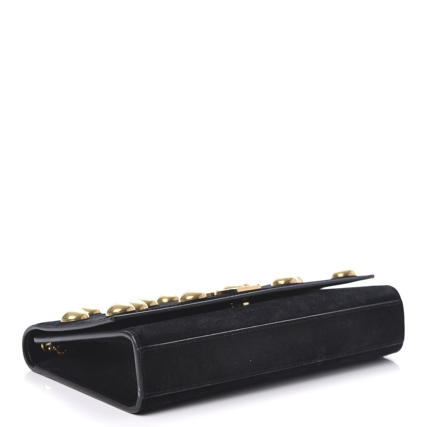 Suede Studded Medium Classic Monogram Kate Satchel Black