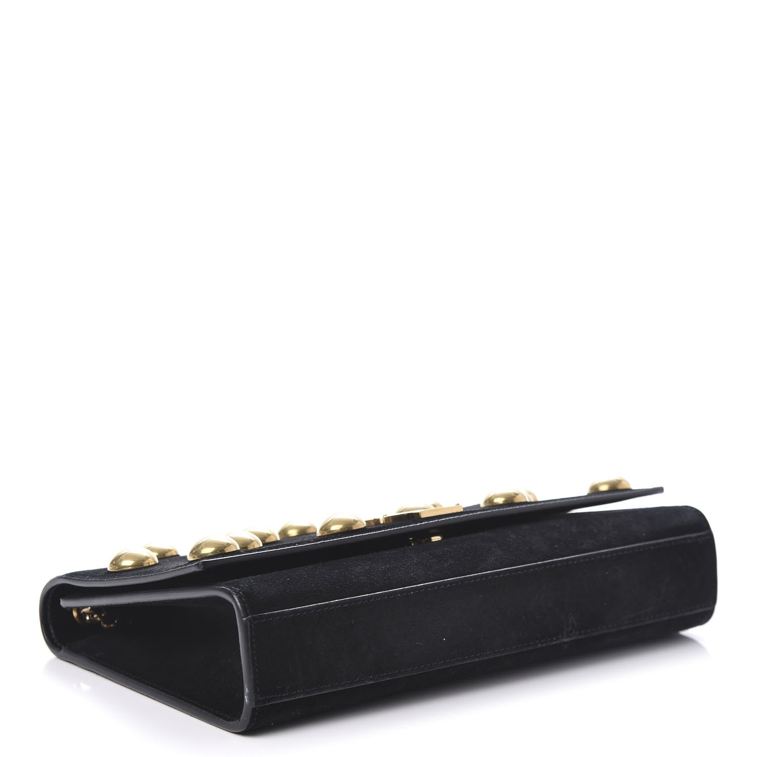 Saint Laurent Suede Studded Medium Classic Monogram Kate Satchel Black 4 of 9