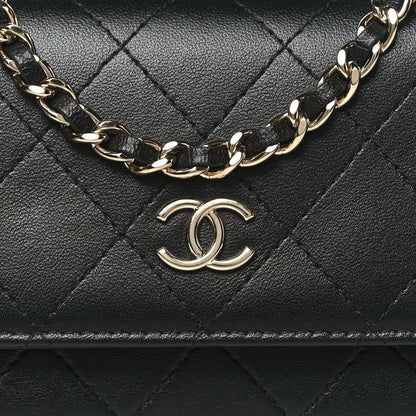 Chanel Lambskin Quilted Chain Around Clutch On Chain Black 8 of 10