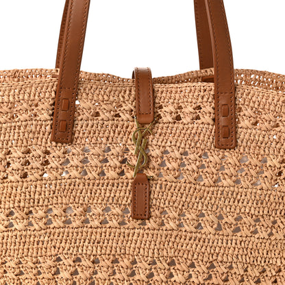 Saint Laurent Raffia Calfskin Medium Panier Tote Naturel 8 of 10