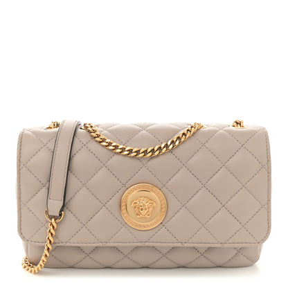 Versace Nappa Quilted Medusa Medium Chain Crossbody Taupe 1 of 10