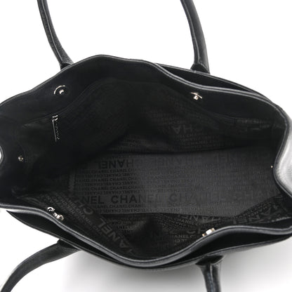 Chanel Calfskin Mademoiselle Lock Cerf Shopper Tote Black 5 of 12