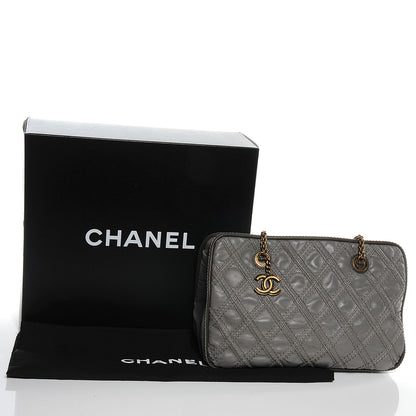 Chanel Calfskin Quilted Stitch Triptych Tote Grey 5 of 8