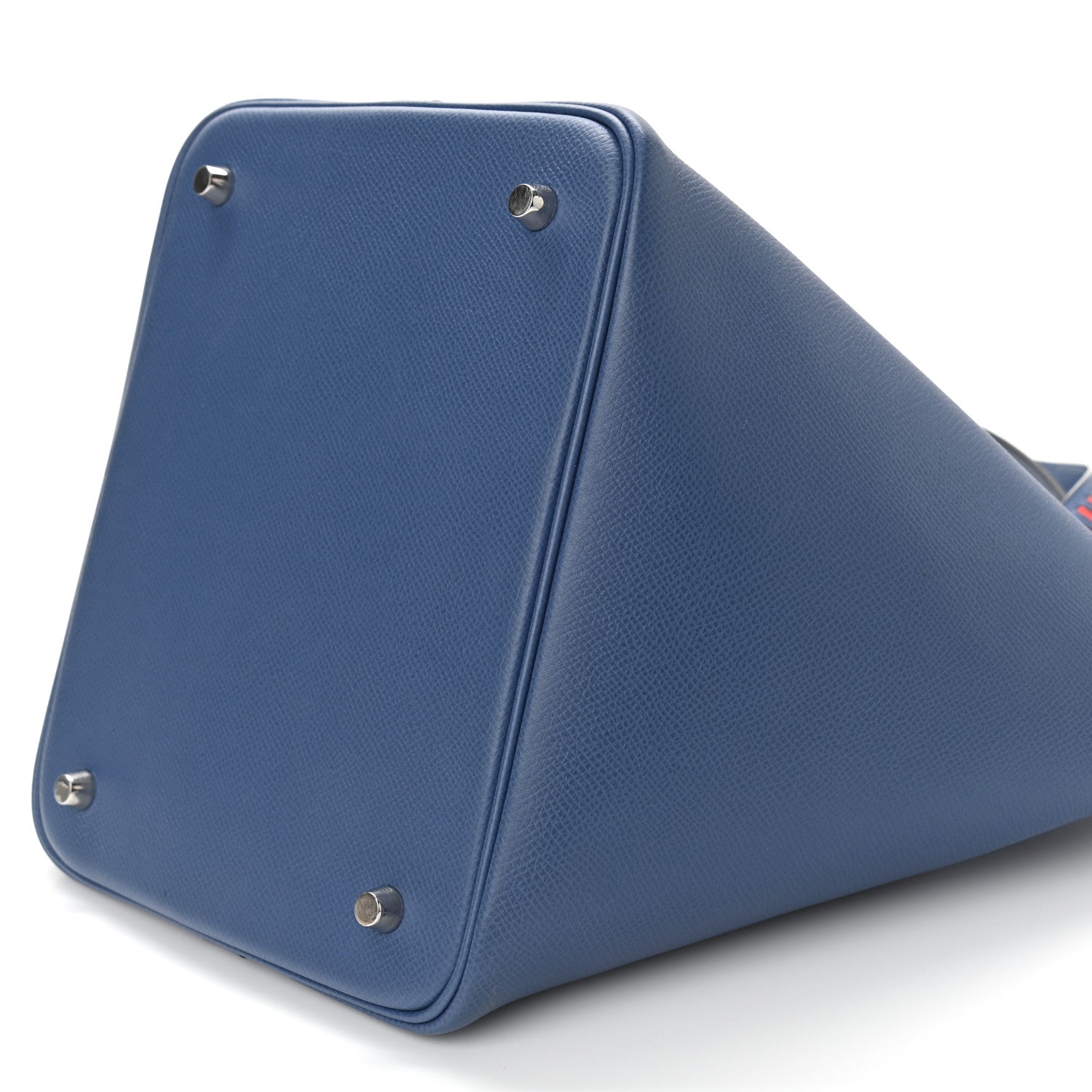 Hermes Epsom Tressage De Cuir Picotin Lock 22 MM Bleu Encre Brique Black 10 of 10