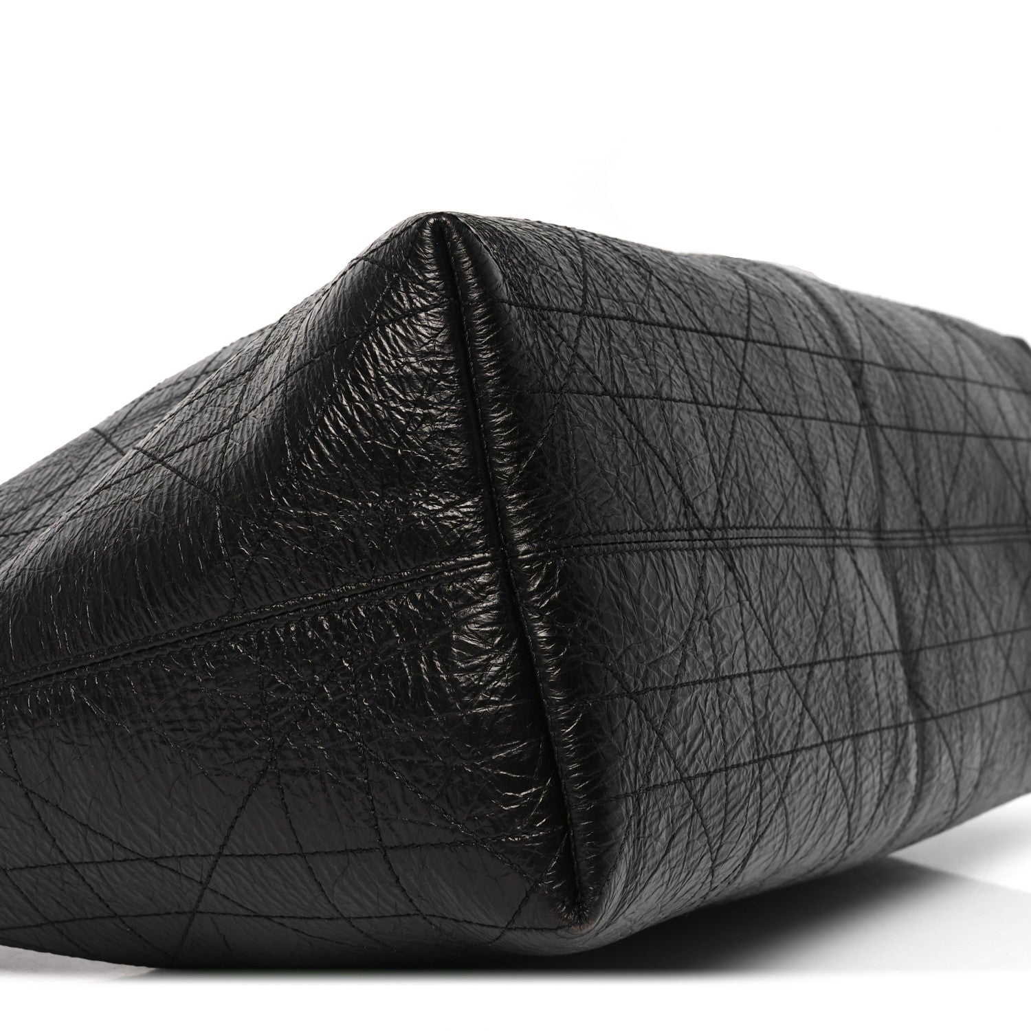 Christian Dior Crinkled Calfskin Macrocannage Large Voyage Bag Black 8 of 9