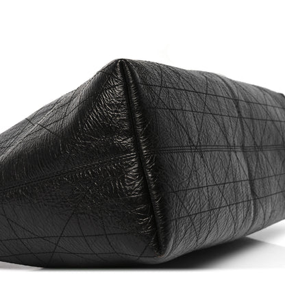 Christian Dior Crinkled Calfskin Macrocannage Large Voyage Bag Black 8 of 9