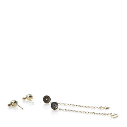 Christian Dior Pearl La Petite Tribale Dangle Chain Earrings Gold 3 of 5