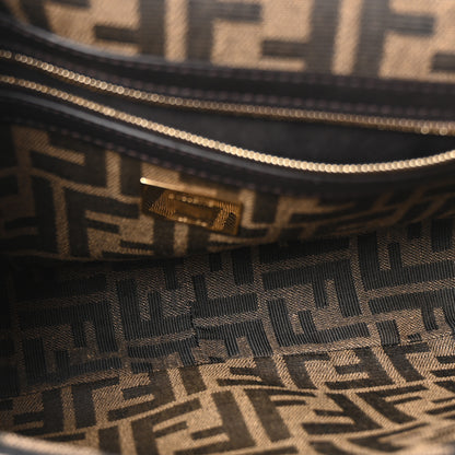 Fendi Fabric Jacquard FF 1974 Medium Baguette Tobacco Moro Black 9 of 20