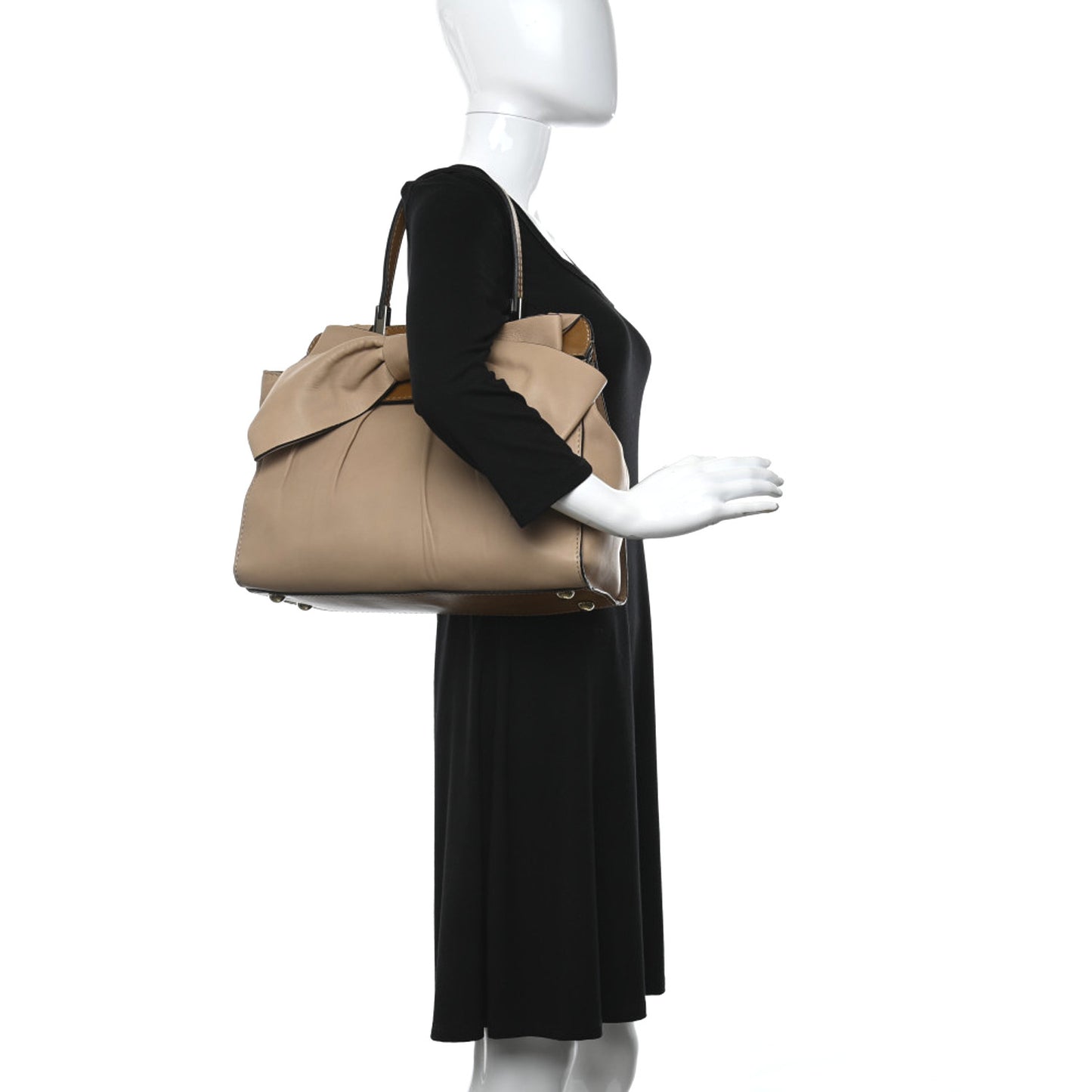 Nappa Large Aphrodite Bow Satchel Taupe