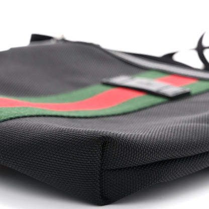 Gucci Techno Canvas Selleria Calfskin Web Small Flat Messenger Bag Black 10 of 10