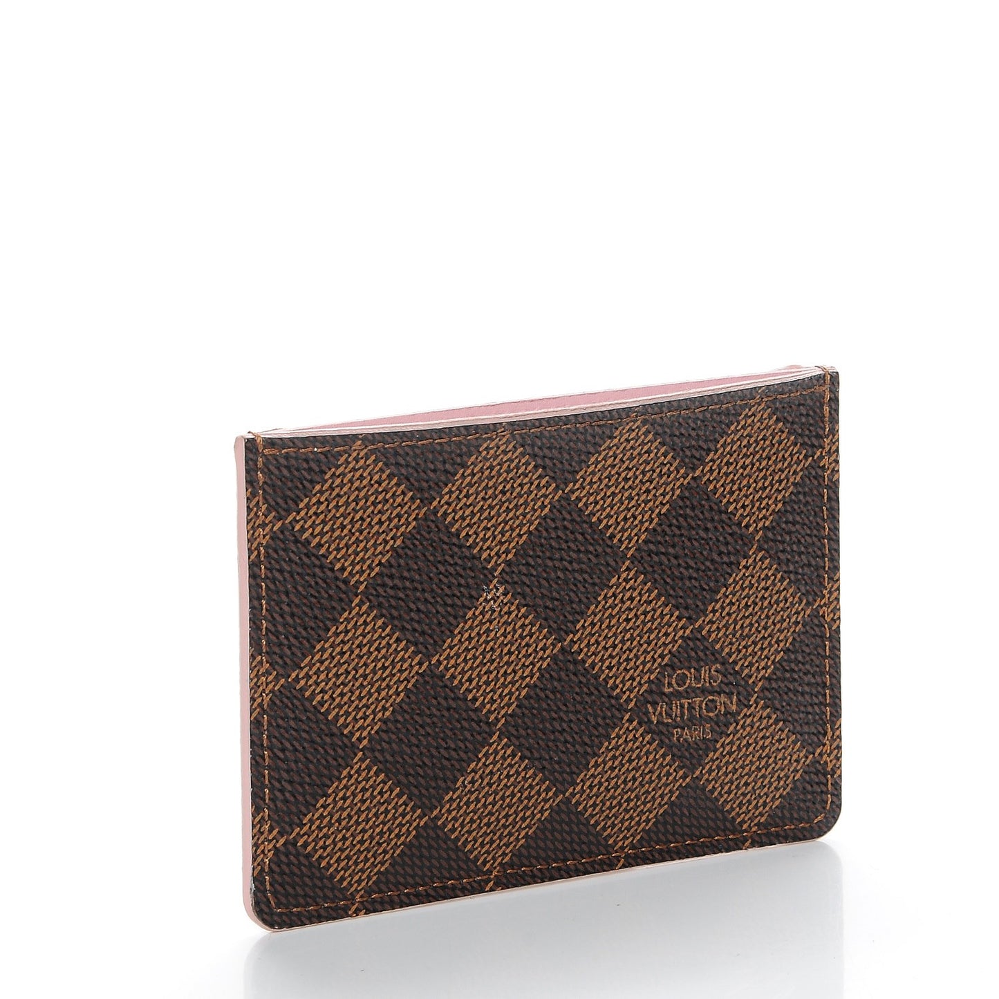 Damier Ebene Caissa Card Holder Rose Ballerine