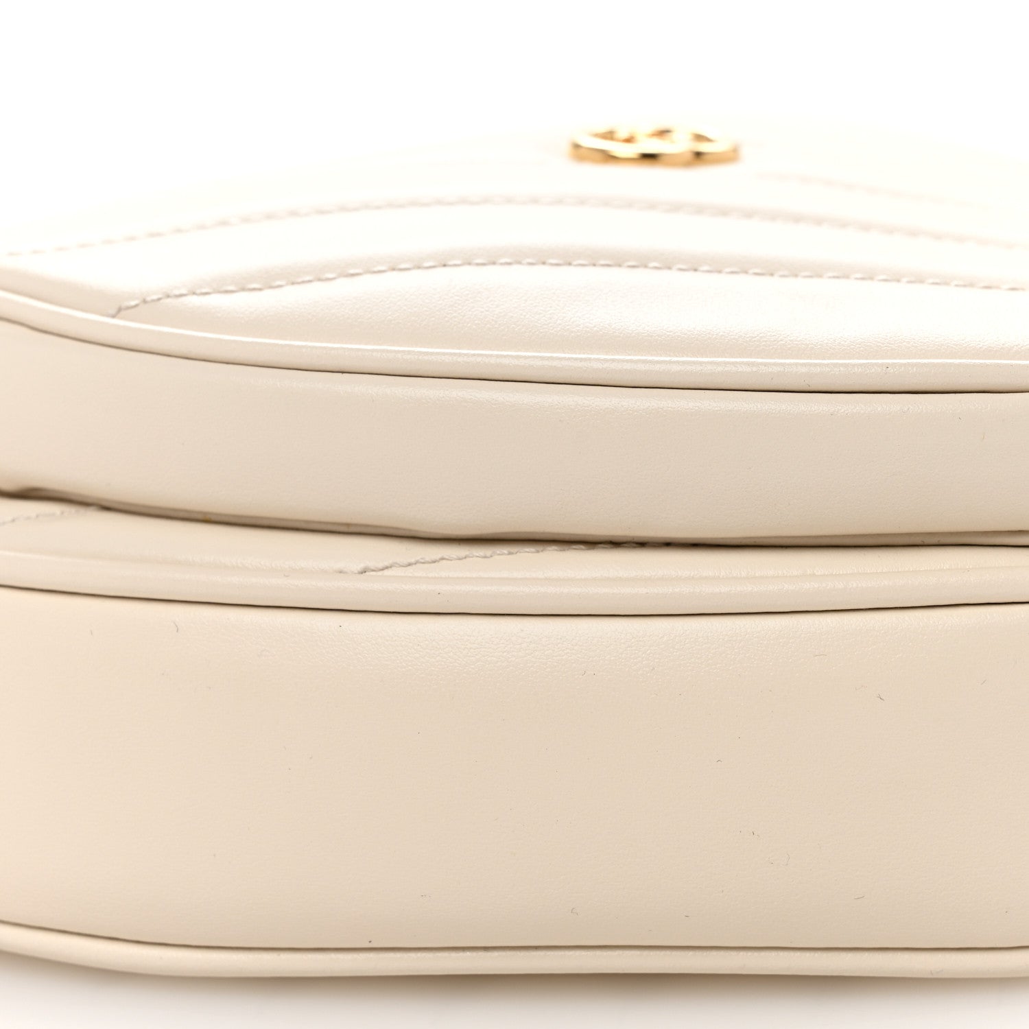 Gucci Calfskin Matelasse Diagonal Mini Interlocking G Heart Shoulder Bag Mystic White 10 of 11