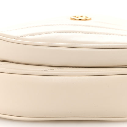 Gucci Calfskin Matelasse Diagonal Mini Interlocking G Heart Shoulder Bag Mystic White 10 of 11