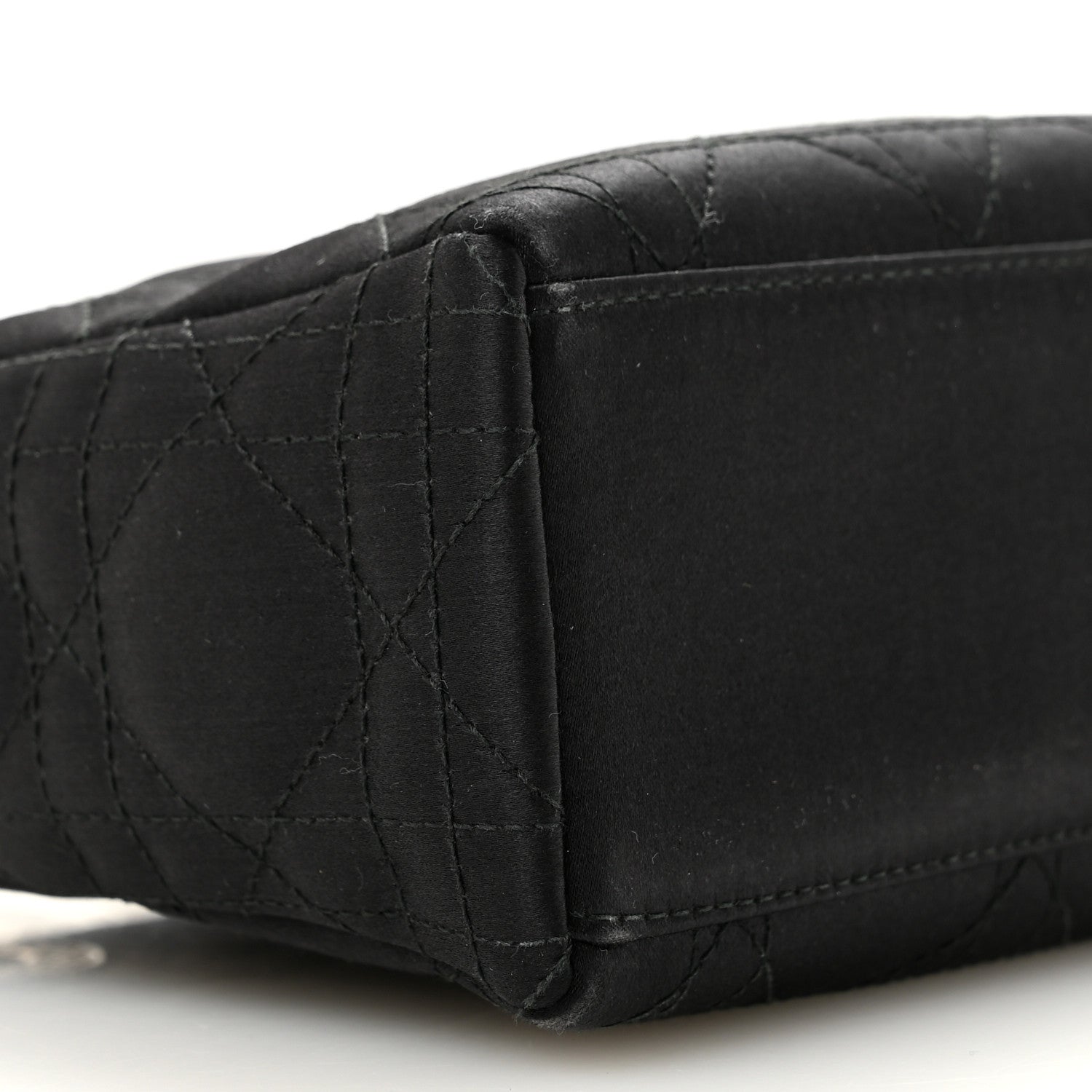 Christian Dior Satin Swarovski Crystal Acrylic PVC Cannage Mini Lady Dior Black 9 of 13