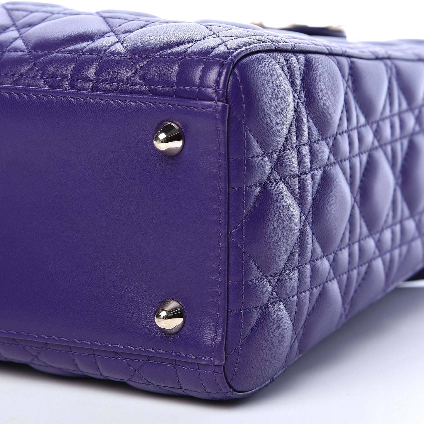 Lambskin Cannage Large Lady Dior Purple
