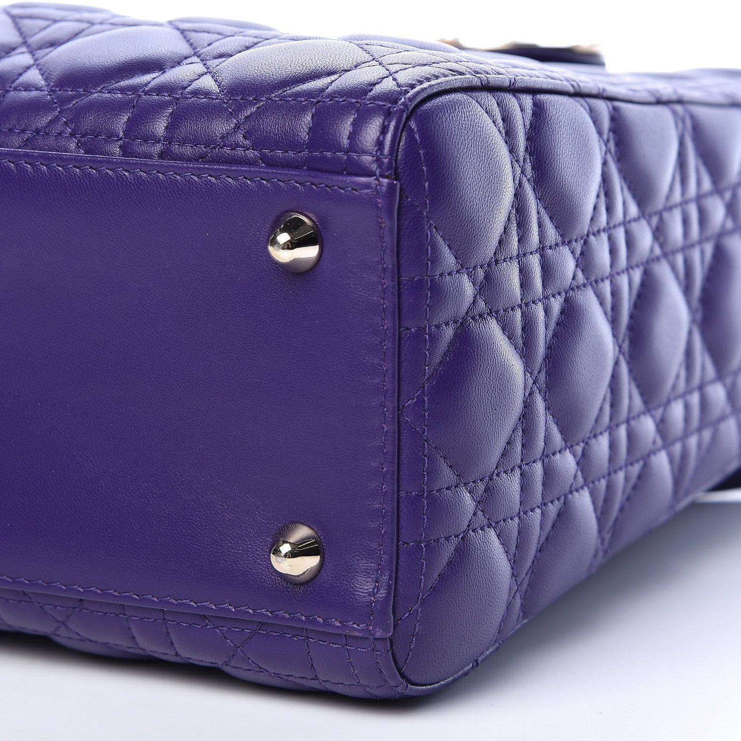 Christian Dior Lambskin Cannage Large Lady Dior Purple 10 of 12