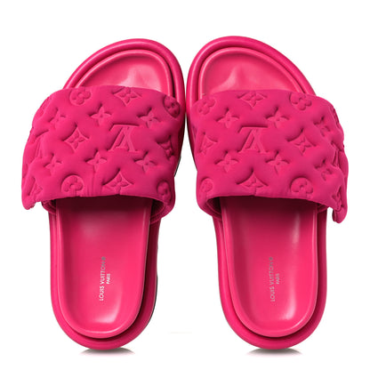 Louis Vuitton Technical Fabric Embossed Monogram Pool Pillow Comfort Mules 37 Fuchsia 2 of 12