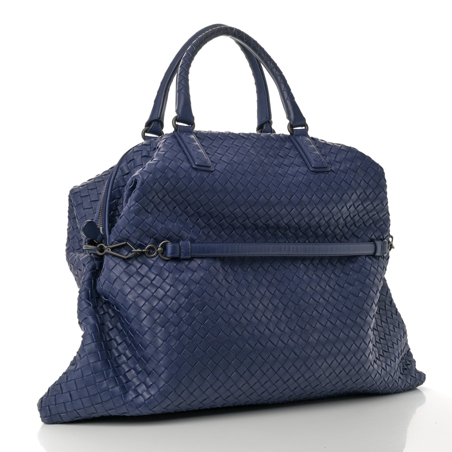 Nappa Intrecciato Maxi Convertible Tote Baltic Blue