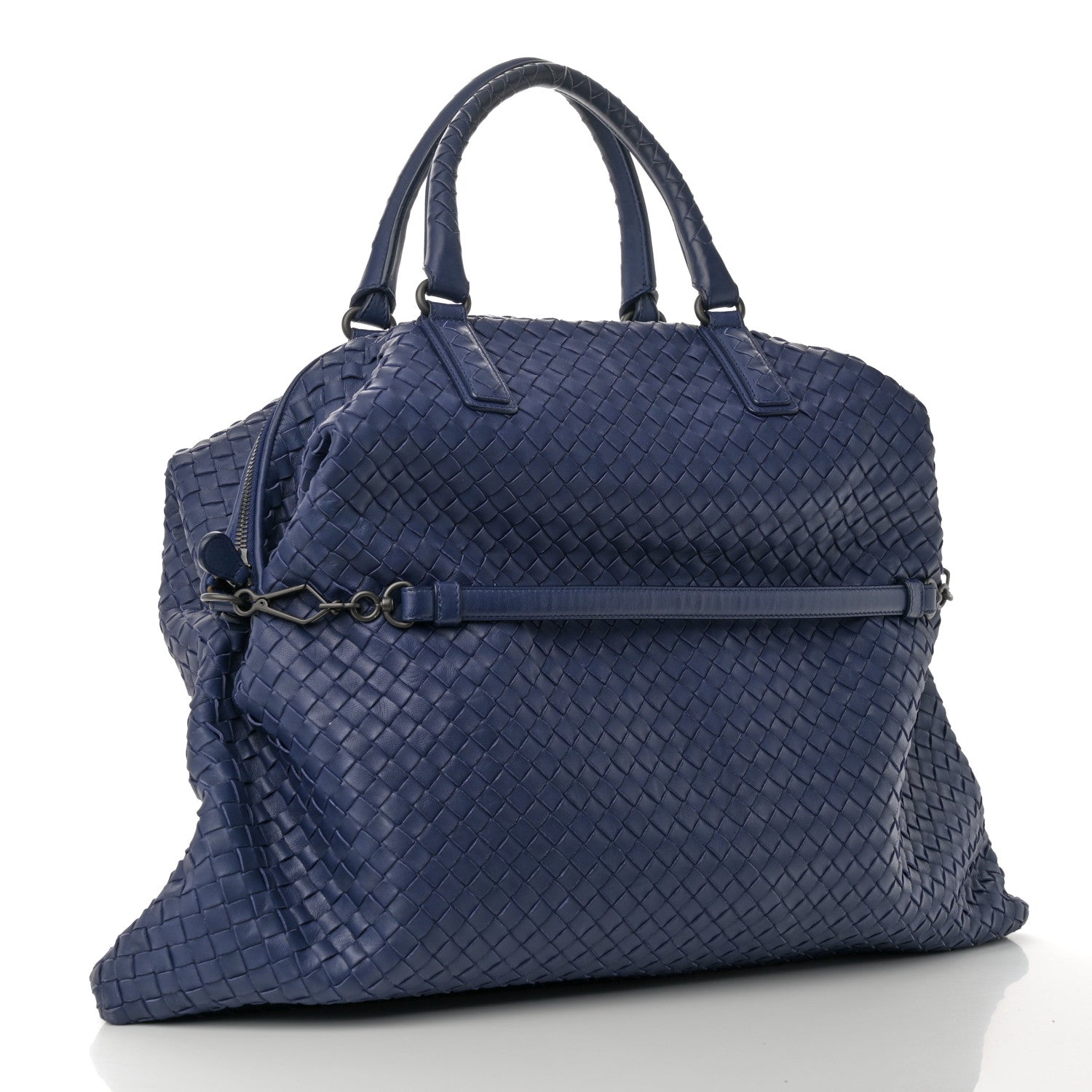 Bottega Veneta Nappa Intrecciato Maxi Convertible Tote Baltic Blue 3 of 16