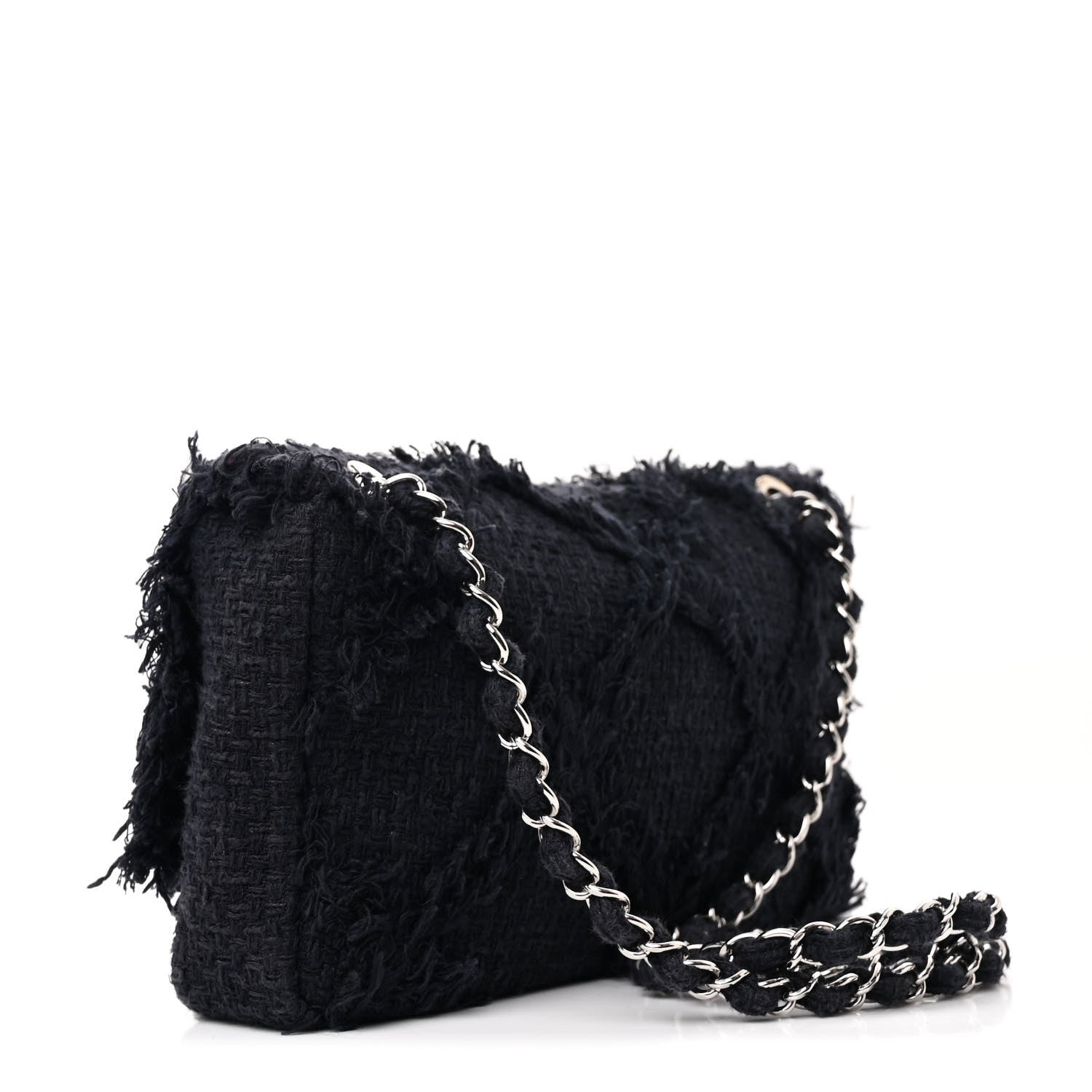 Chanel Tweed Medium Nature Single Flap Navy 3 of 10