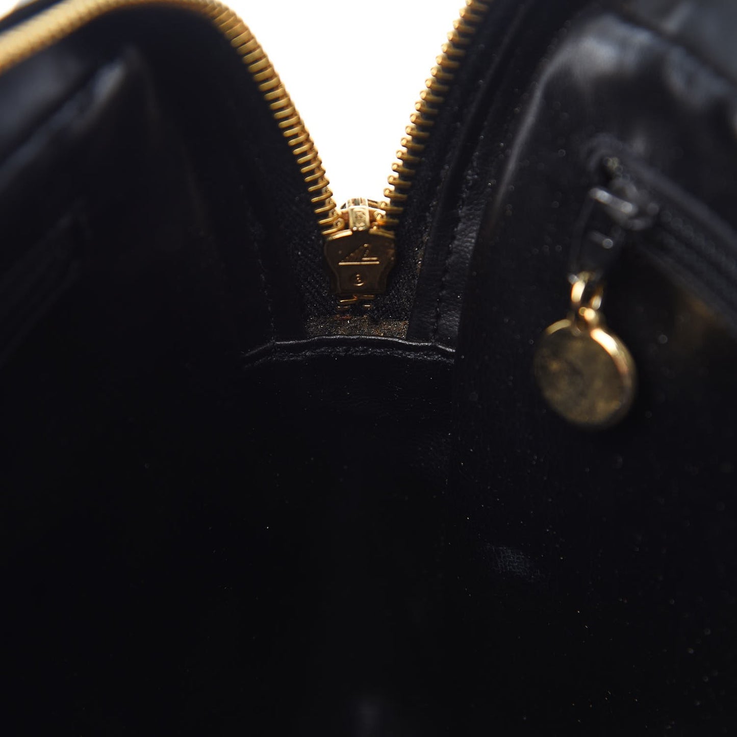 Lambskin Chevron Quilted Shoulder Bag Black