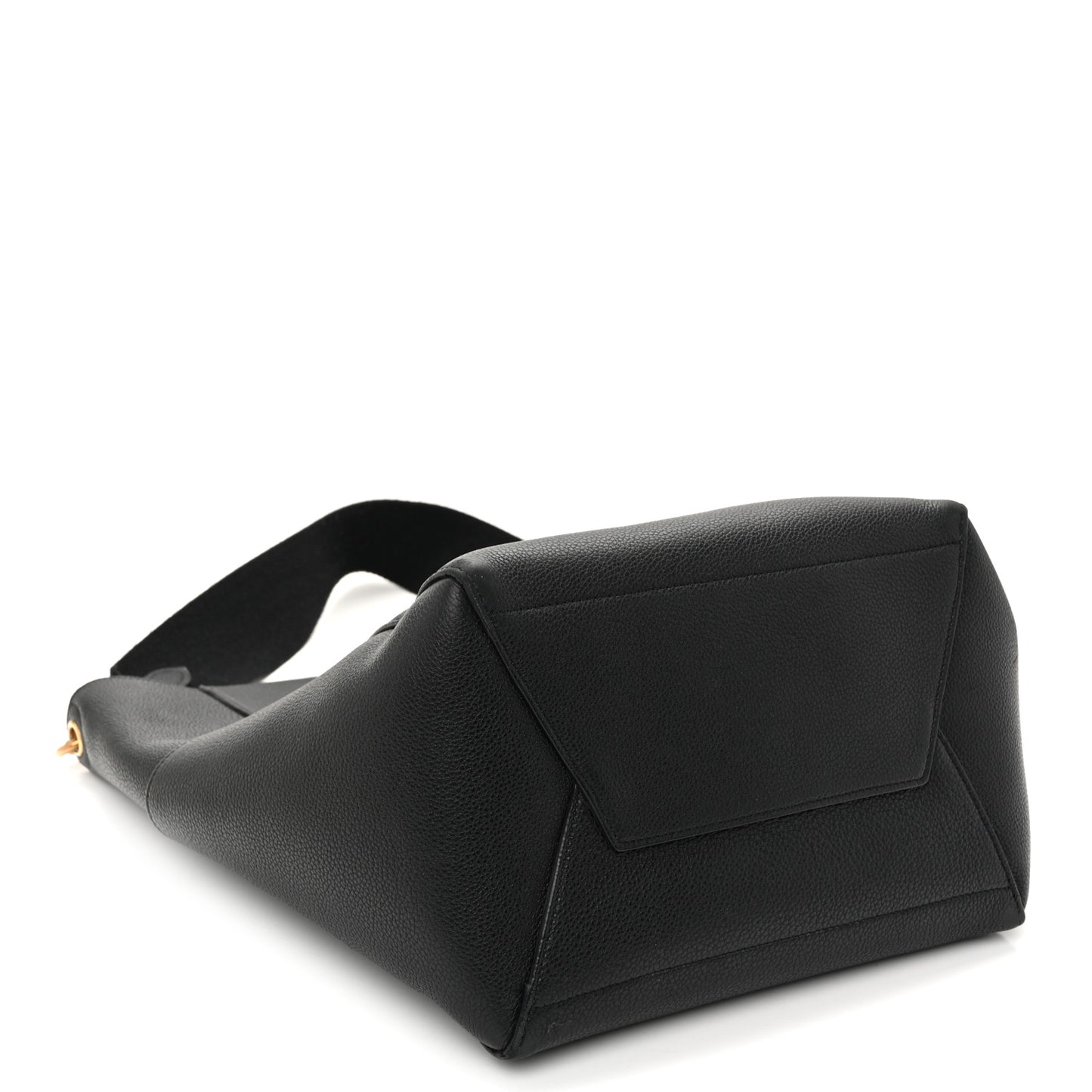 Soft Grained Calfskin Sangle Bucket Bag Black