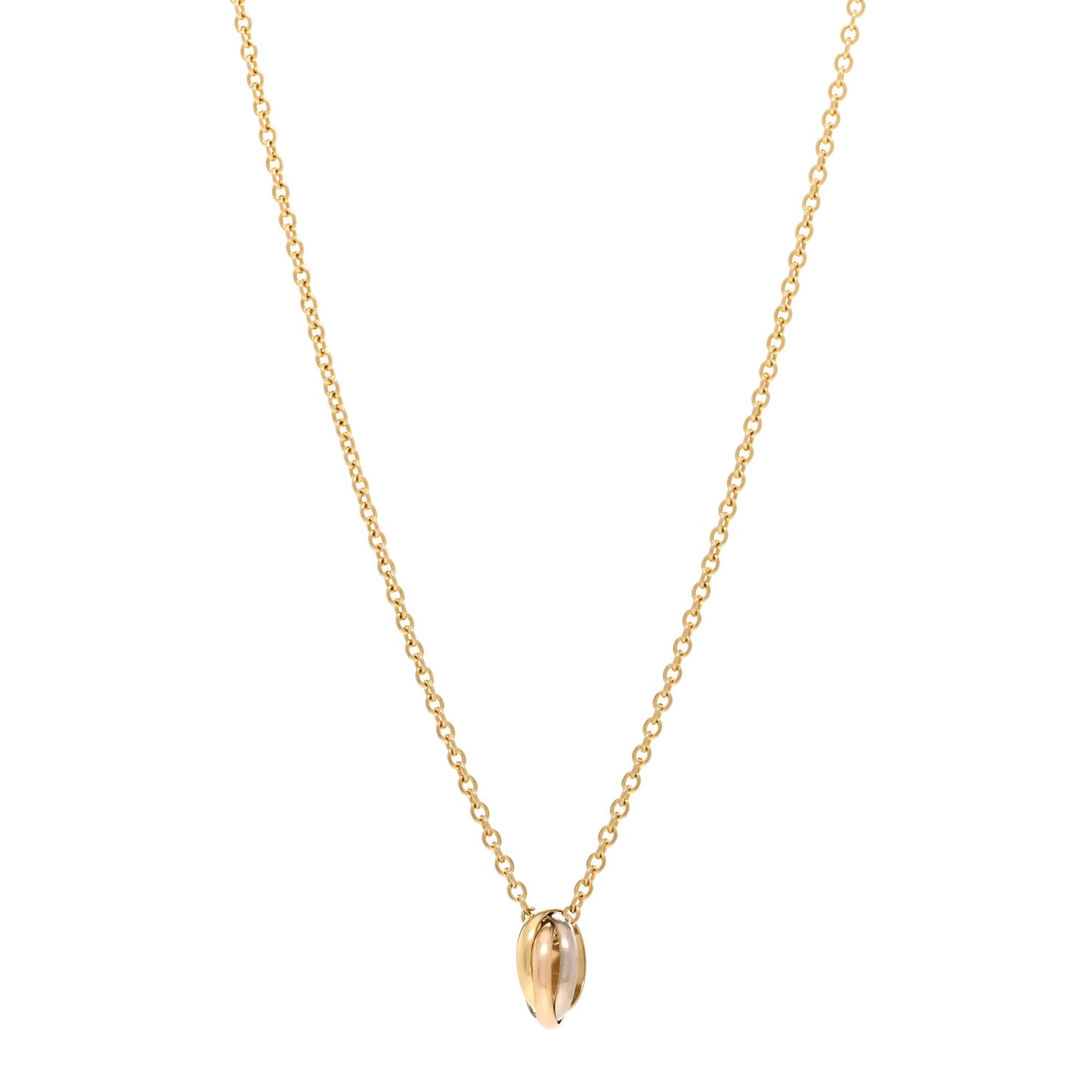 18K Pink Yellow White Gold Trinity Pendant Necklace