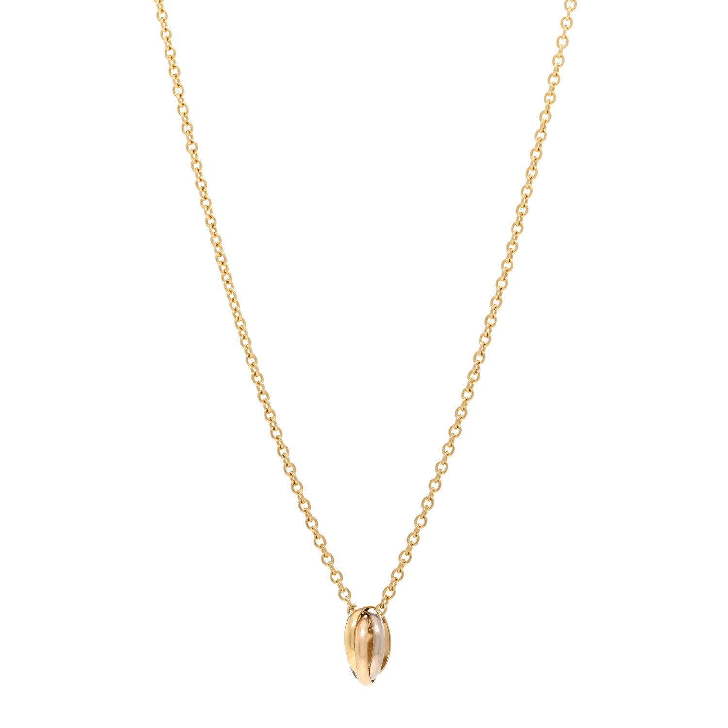 Cartier 18K Pink Yellow White Gold Trinity Pendant Necklace 1 of 4