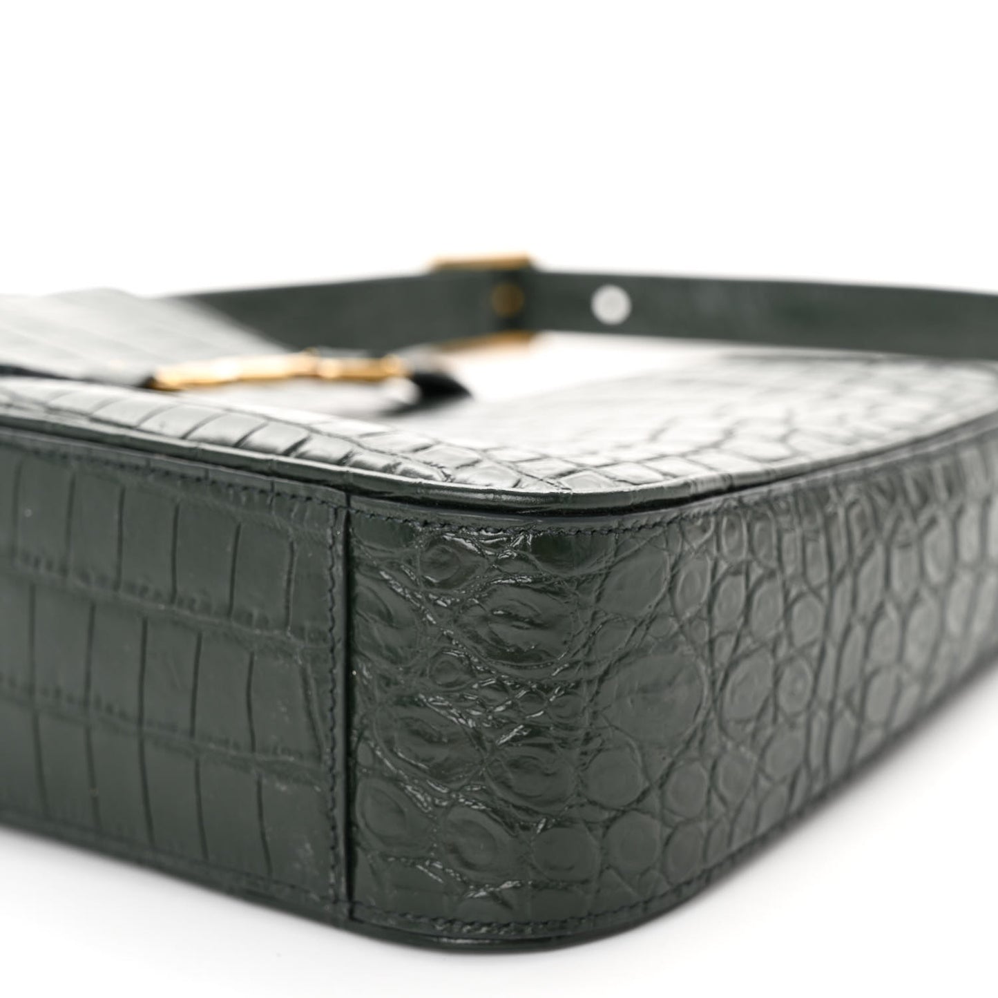 Calfskin Crocodile Embossed LE 5 A 7 Hobo New Vert Fonce