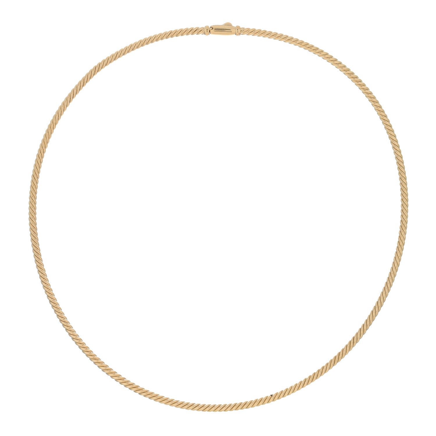 David Yurman 18K Yellow Gold 2.6mm Sculpted Cable Necklace 2 of 5