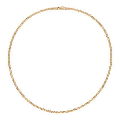 David Yurman 18K Yellow Gold 2.6mm Sculpted Cable Necklace 2 of 5