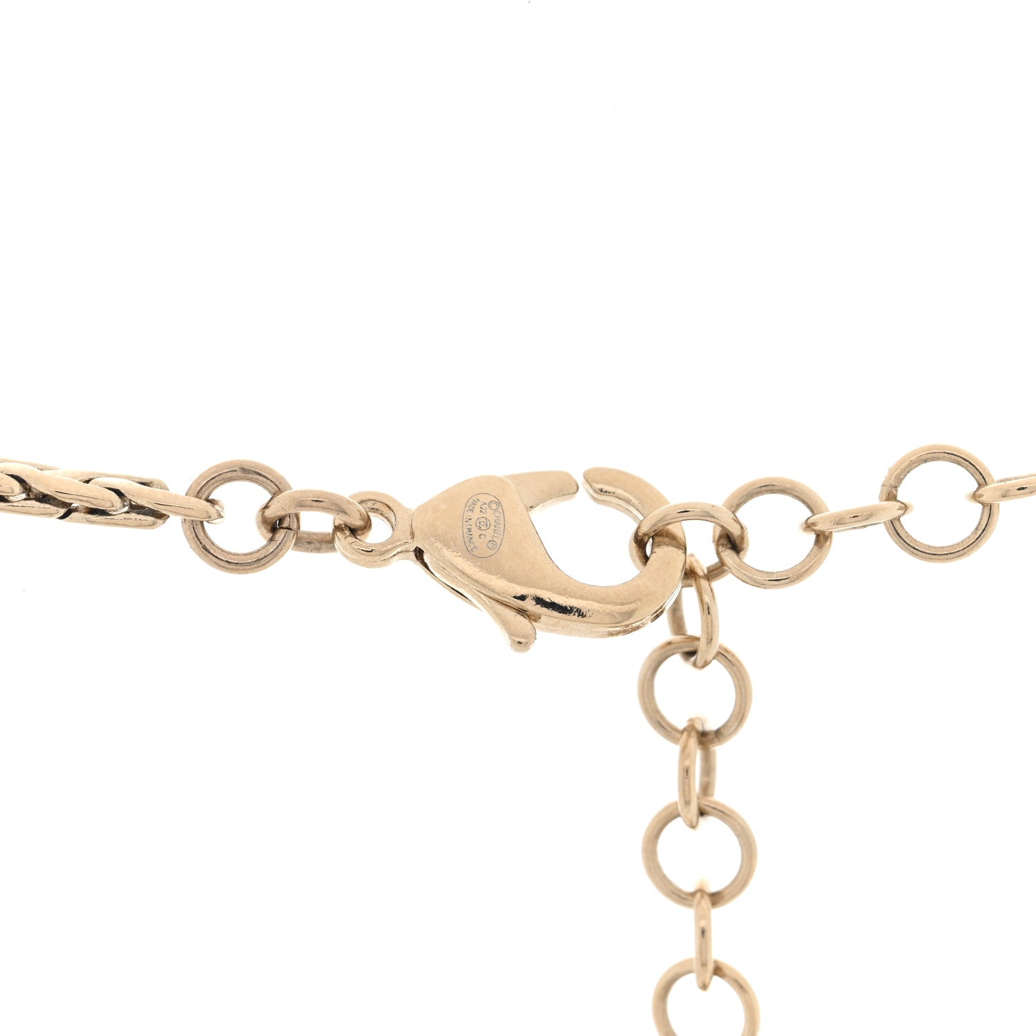Chanel Pearl Crystal CC Teardrop Braided Necklace Gold 4 of 5